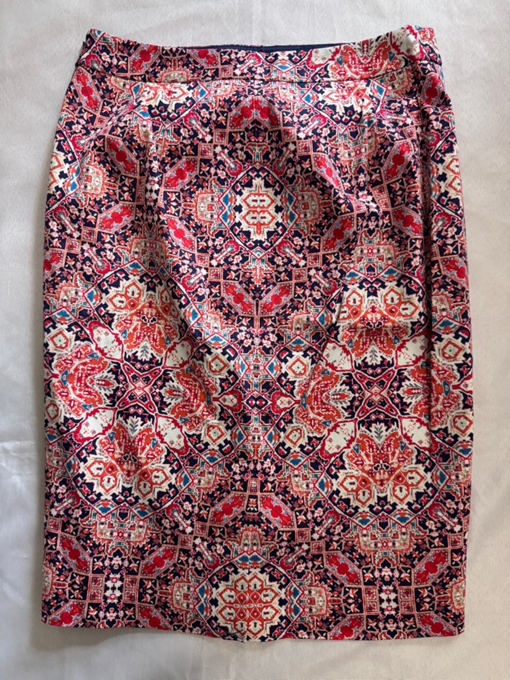 NWT The Limited Boho Tribal Print Pencil Skirt Orange Print Size 6 - Picture 3 of 7
